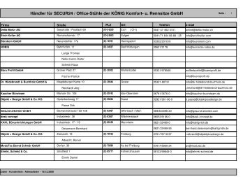 Fachhändler Secur24 - König Komfort- und Rennsitze GmbH