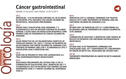 CÃ¡ncer gastrointestinal - Sociedad EspaÃ±ola de OncologÃa MÃ©dica