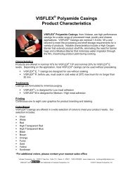 VISFLEX Polyamide Casings Product Characteristics - Viskase