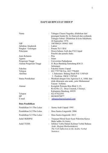 DAFTAR RIWAYAT HIDUP Tb.Chaeru - Blogs Unpad - Universitas ...