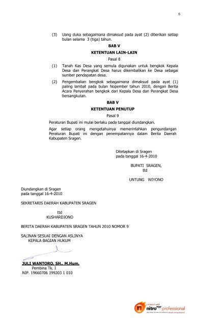 Perbup No 9 Tahun 2010 ttg Juklak SUSDUK.pdf