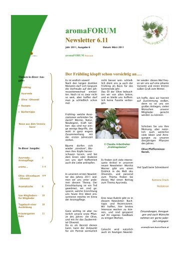 Newsletter 6.11 - Aromaforum Österreich