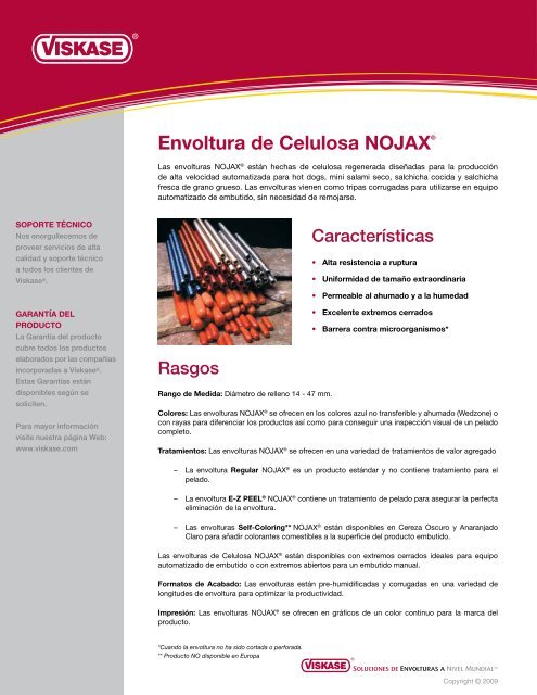 Envoltura de Celulosa NOJAX - Viskase