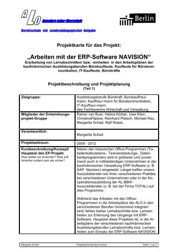 Arbeiten mit der Erp-Software NAVISION - auf der Annedore-Leber ...