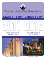 West Coast District Dental Association LEADERSHIP DIRECTORY