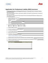 Application for Professional Liability (E&O) Insurance - IMBA!