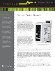 Triconex Tofino Firewall - Invensys