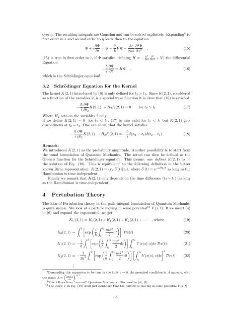 Feynman Path Integrals in Quantum Mechanics