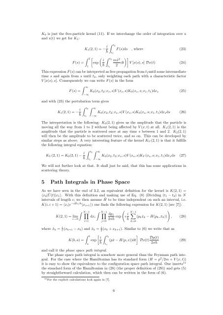 Feynman Path Integrals in Quantum Mechanics