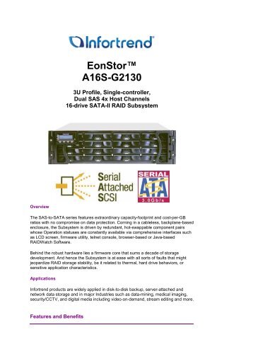 EonStor™ A16S-G2130 - Video Data