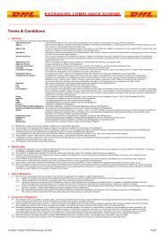 Packaging Terms and Conditions - Single Year - DHL