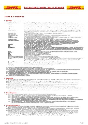 Packaging Terms and Conditions - Single Year - DHL