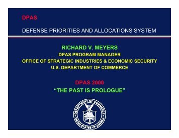 DPAS DEFENSE PRIORITIES AND ALLOCATIONS ... - DCMA