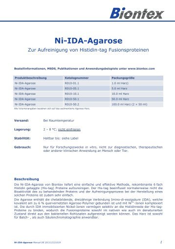 Ni-IDA-Agarose - Biontex Laboratories