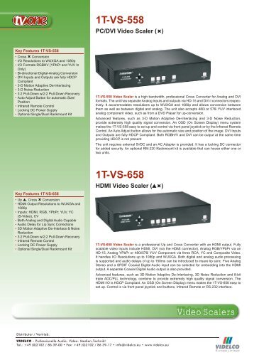 Video Scalers 1T-VS-658 1T-VS-558 - VIDELCO