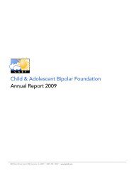 Child & Adolescent Bipolar Foundation Annual Report 2009