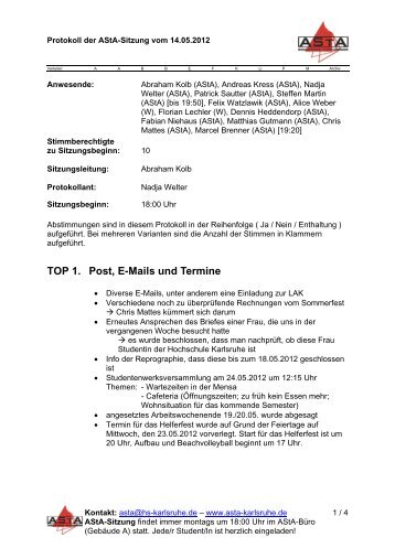 Sitzungsprotokoll 14.05.2012 - fachschaft-ka.de