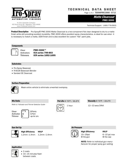 Technical Data Sheet - Pro-Spray