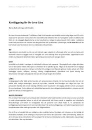 Artikel 11: KartlÃ¤ggning fÃ¶r Bo-Leva-LÃ¤ra - Pedagogiskt Perspektiv