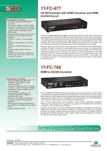 Format Converters without Scaling 1T-FC-677 1T-FC-766 - VIDELCO