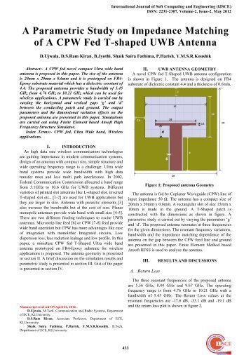 A Parametric Study on Impedance Matching of A CPW Fed T ...