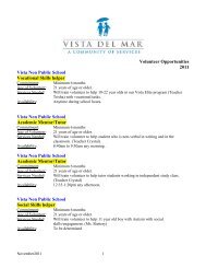 Volunteer Opportunities - Vista Del Mar | Child and Family Services