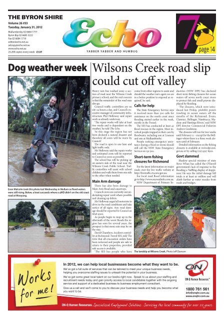 Wilsons Creek road slip could cut off valley - The Byron Shire Echo