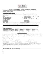 1 Application For Returning Students - OC Summer Honors Academy