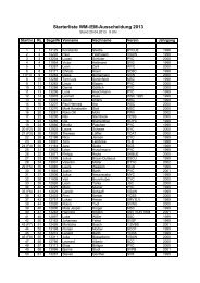 Starterliste WM-/EM-Ausscheidung 2013 - DODV