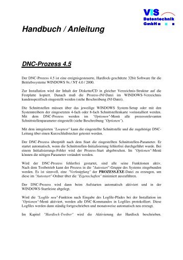 DNC-Prozess - VIS Datentechnik GmbH