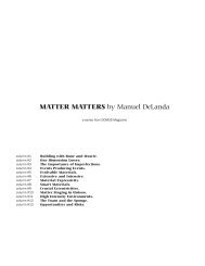 MATTER MATTERS by Manuel DeLanda