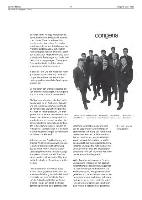 Anno 1970 – congena startet - congena GmbH