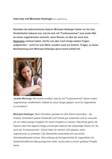 Interview mit Michaela Holzinger von Janett Kraus