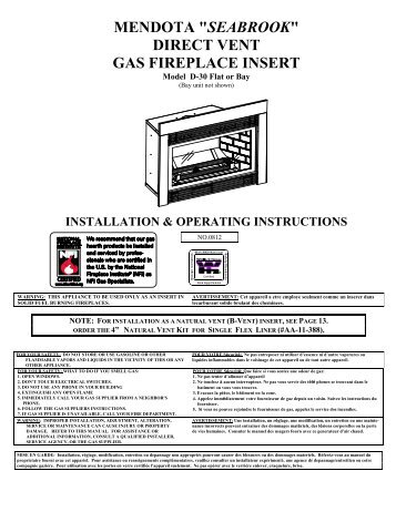 Mendota Gas Fireplace Insert Model D-30