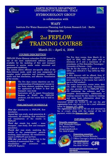 2nd FEFLOW TRAINING COURSE