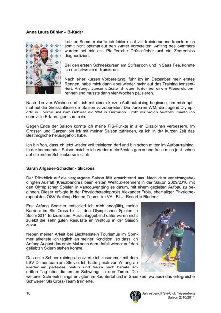 Jahresbericht 2010-2011 - Ski-Club Triesenberg