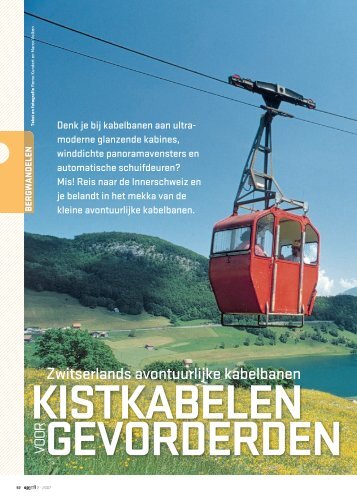Zwitserlands avontuurlijke kabelbanen - Op Pad