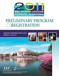 Preliminary Program registration - Renal Physicians Association