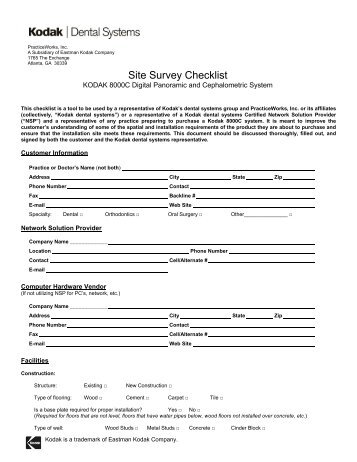 Site Survey Checklist - VirTech - Virtua Technology Solutions