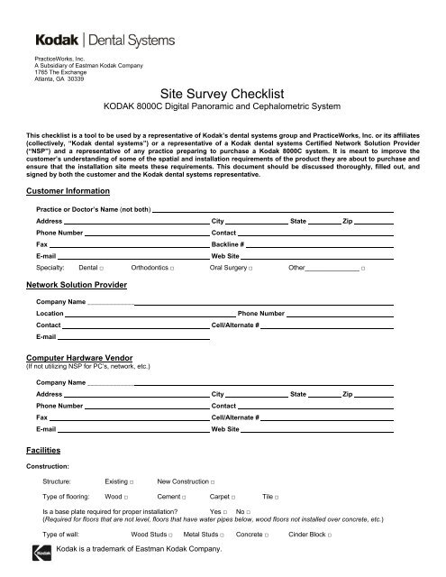 Site Survey Checklist - VirTech - Virtua Technology Solutions