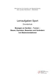 Lernaufgaben Sport - Standardsicherung NRW