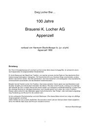 100 Jahre Locher Bräu Appenzell - Brauerei Locher AG