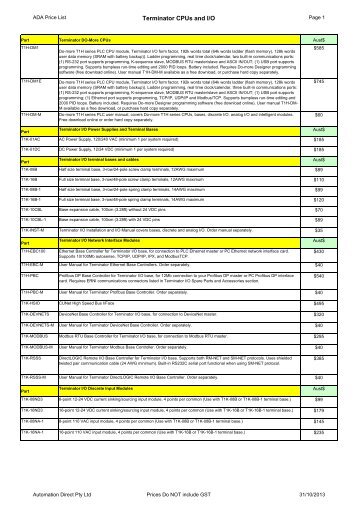 Terminator I/O - Automationdirect