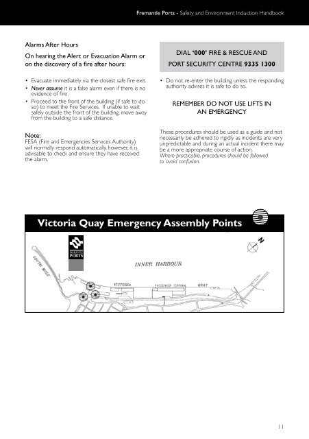 Safety and Environment Induction Handbook 2012 - Fremantle Ports