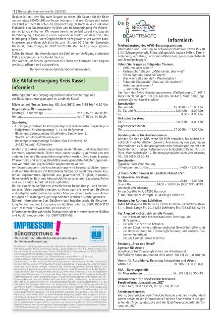 Donnerstag | 31. Mai 2012 | Nr. 22 - WAK-Marina-Niestetal.de