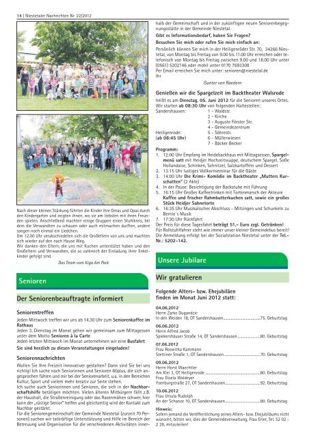 Donnerstag | 31. Mai 2012 | Nr. 22 - WAK-Marina-Niestetal.de