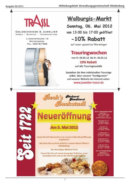 Ausgabe 05/2012 - Verwaltungsgemeinschaft Weidenberg