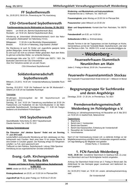 Ausgabe 05/2012 - Verwaltungsgemeinschaft Weidenberg