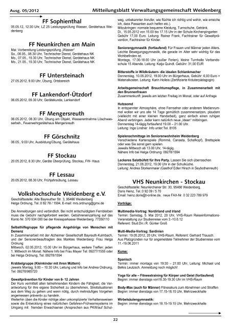 Ausgabe 05/2012 - Verwaltungsgemeinschaft Weidenberg