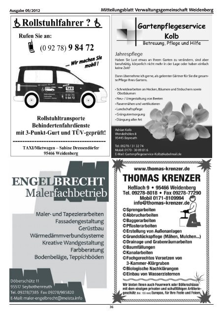 Ausgabe 05/2012 - Verwaltungsgemeinschaft Weidenberg